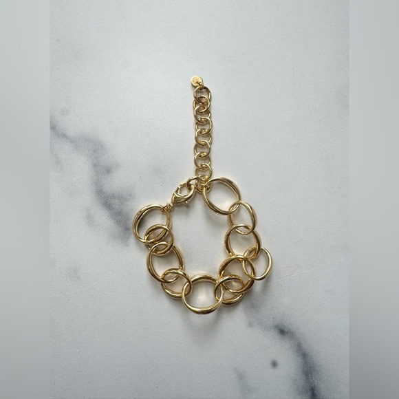 Bayou With Love Medium Oval Chain Bracelet 14k Gold Plated NWT - Picture 2 of 2